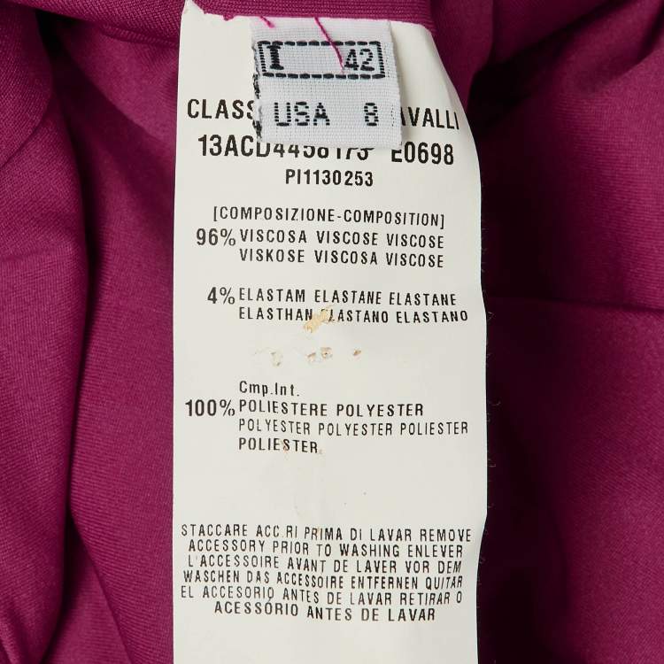 Pre Owned Class by Roberto Cavalli Magenta Pink Jersey peplum Hem Top M