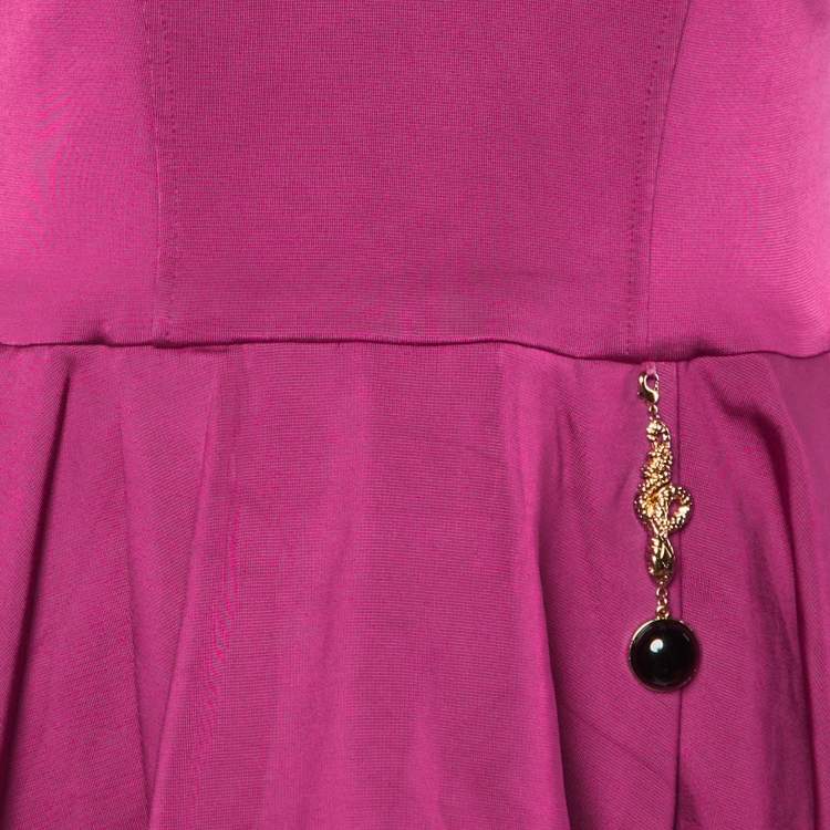 Pre Owned Class by Roberto Cavalli Magenta Pink Jersey peplum Hem Top M