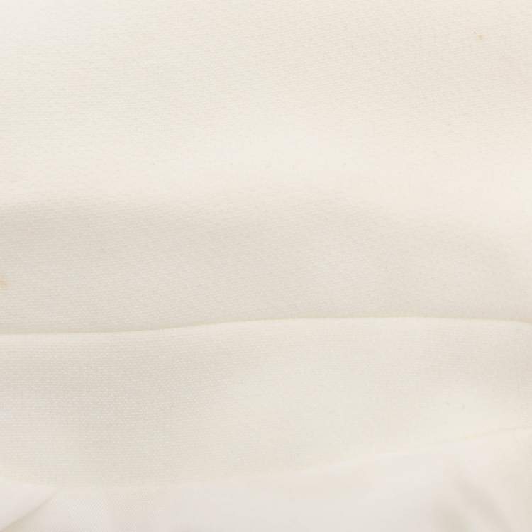 Pre Owned Class by Roberto Cavalli Cream Stretch Crepe Single Breasted Blazer M