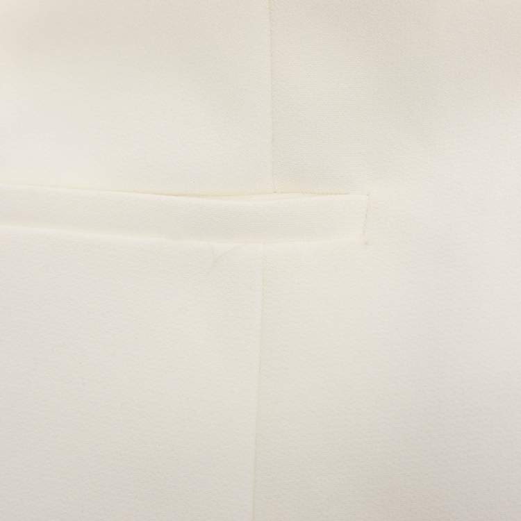 Pre Owned Class by Roberto Cavalli Cream Stretch Crepe Single Breasted Blazer M