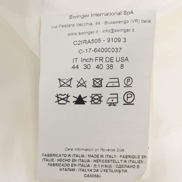 Pre Owned Class by Roberto Cavalli Cream Stretch Crepe Single Breasted Blazer M