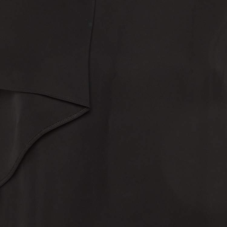 Pre Owned Class by Roberto Cavalli Black Crepe Draped Sleeveless Top L