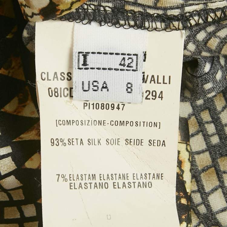 Pre Owned Class by Roberto Cavalli Brown Printed Satin Shirt M