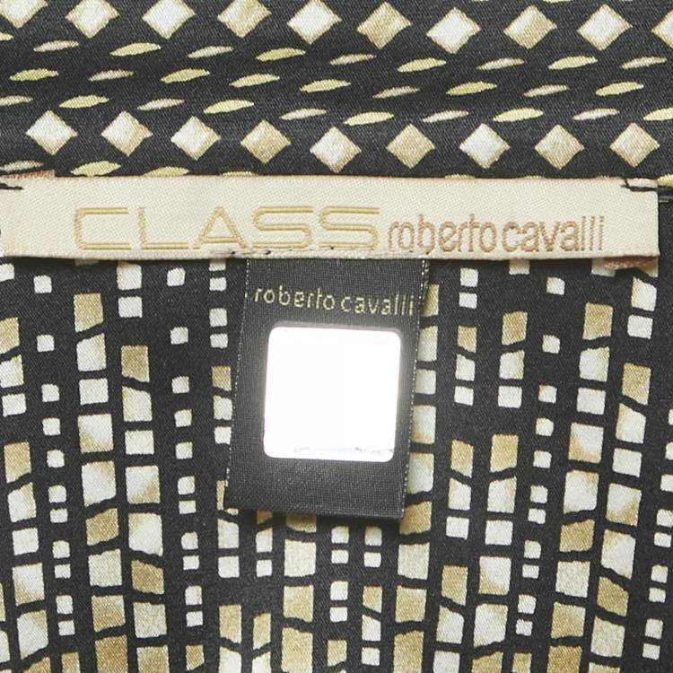 Pre Owned Class by Roberto Cavalli Brown Printed Satin Shirt M