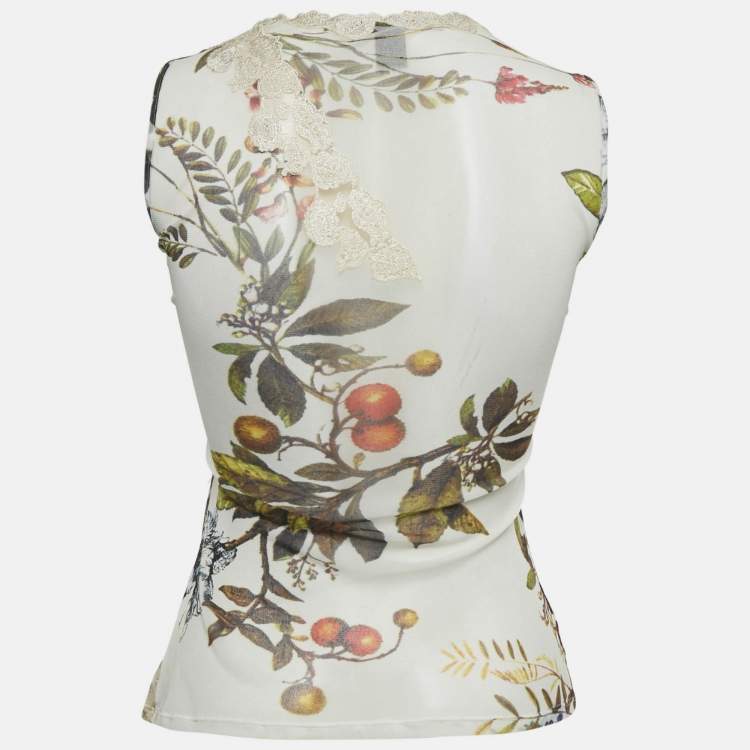 Pre Owned Class by Roberto Cavalli Multicolor Print Jersey Sleeveless Top XS