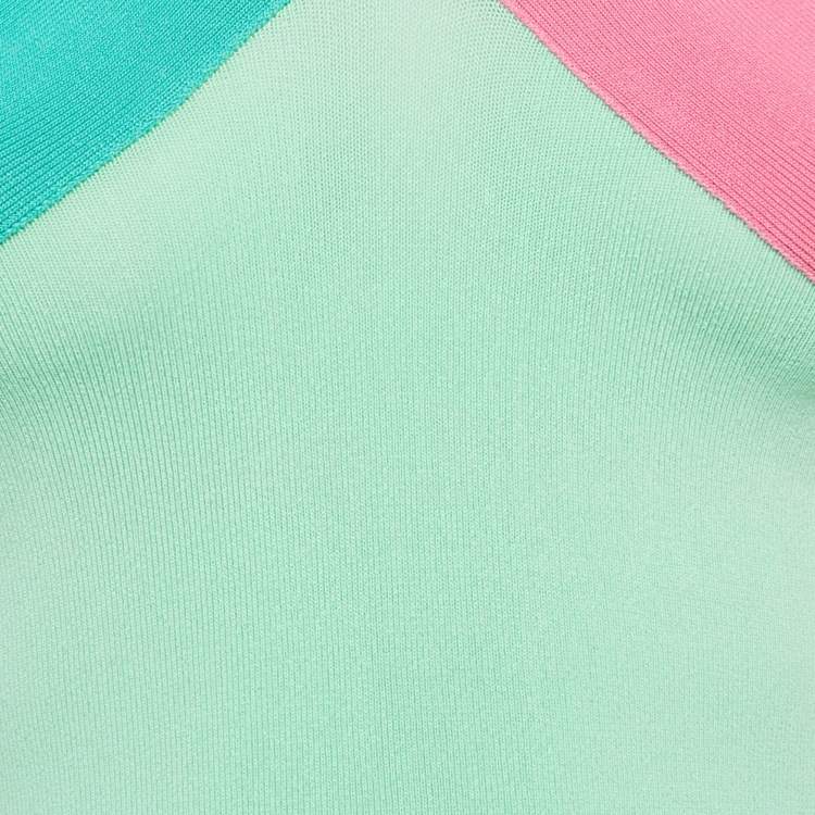 مملوكة مسبقًا Class by Roberto Cavalli Green Ribbed Tank Top S