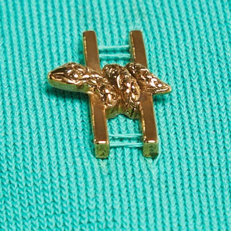 مملوكة مسبقًا Class by Roberto Cavalli Green Ribbed Tank Top S