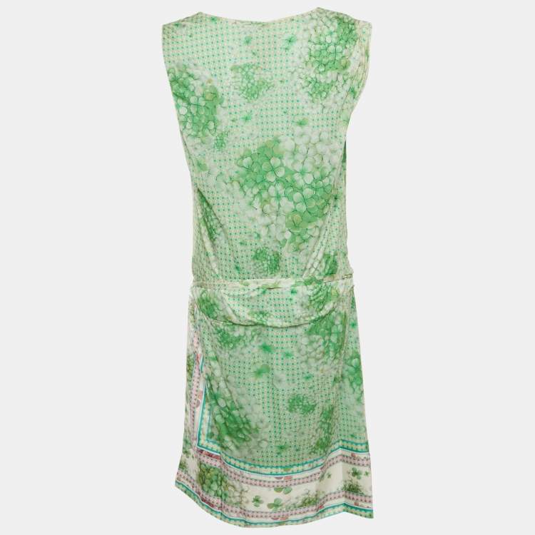 مملوكة مسبقًا Class by Roberto Cavalli Green Jersey Cowl Neck Mini Dress L