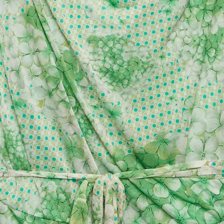 مملوكة مسبقًا Class by Roberto Cavalli Green Jersey Cowl Neck Mini Dress L