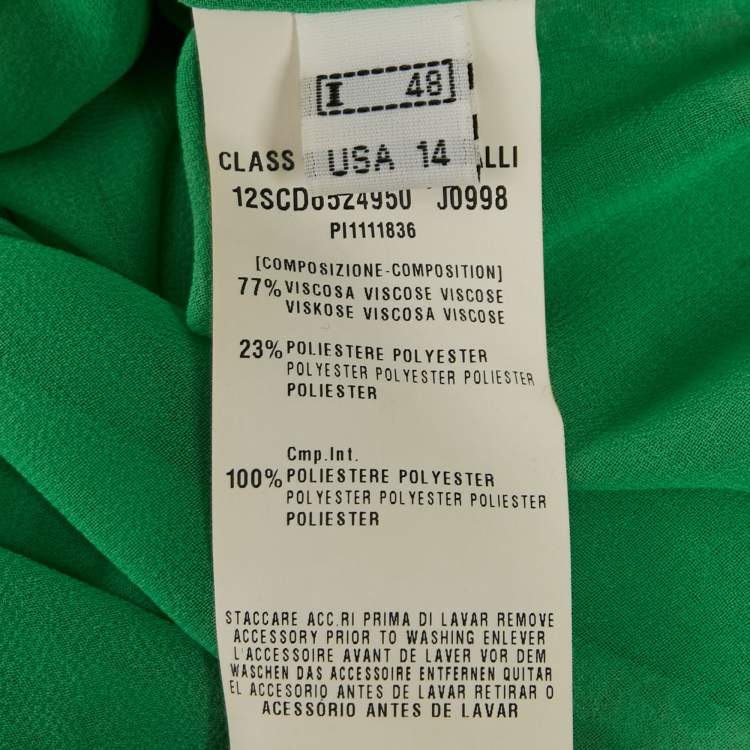 مملوكة مسبقًا Class by Roberto Cavalli Green Jersey Cowl Neck Mini Dress L