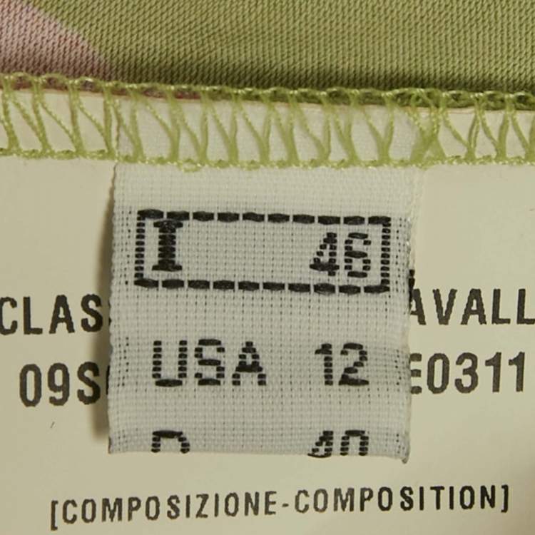 Pre Owned Class by Roberto Cavalli Green Floral Print Mini Dress L