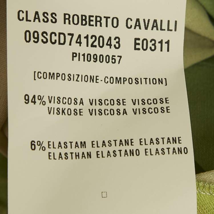 Pre Owned Class by Roberto Cavalli Green Floral Print Mini Dress L