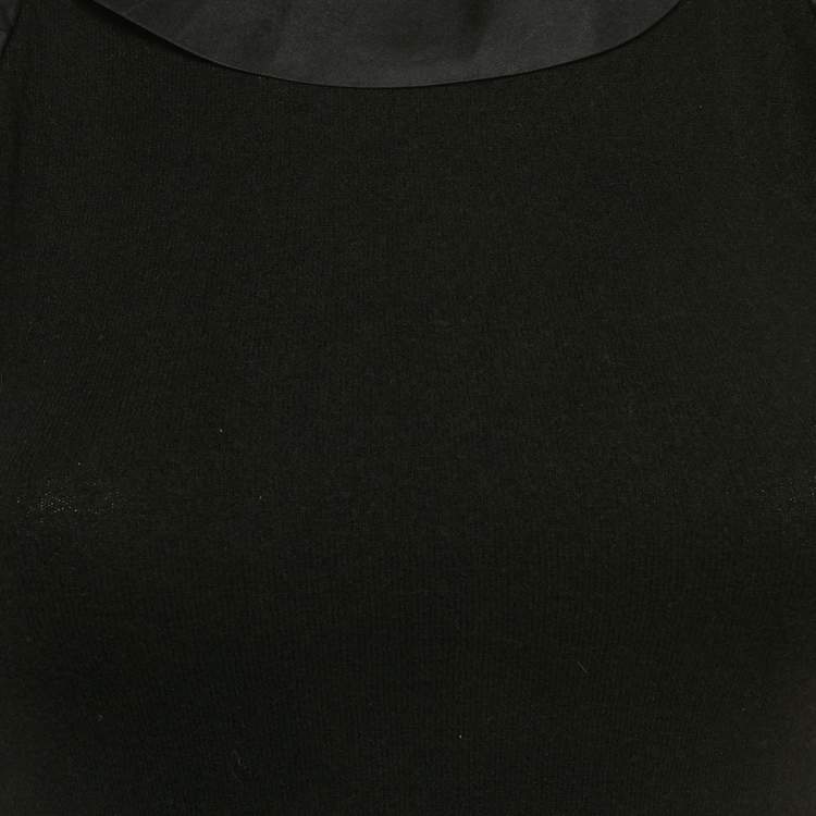 Pre Owned Class by Roberto Cavalli Black Stretch Knit Ruffle Top M