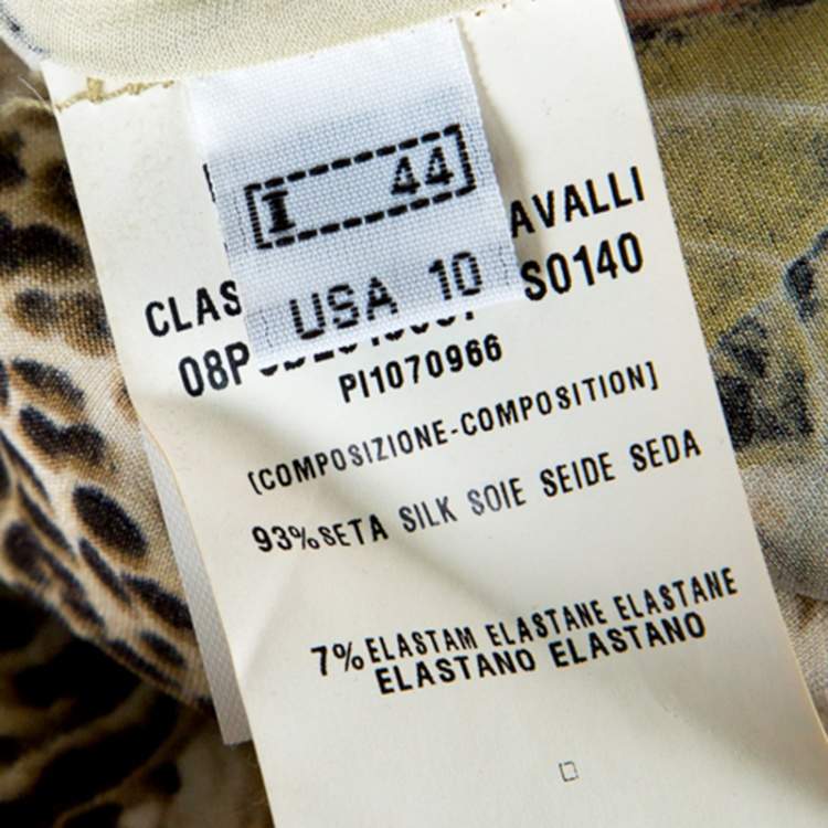 Pre Owned Class by Roberto Cavalli Floral Printed Stretch Silk Satin Button Front Shirt  M