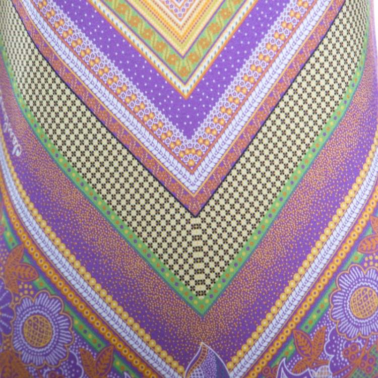 Pre Owned Class by Roberto Cavalli Purple Printed V-Neck Sleeveless Dress M