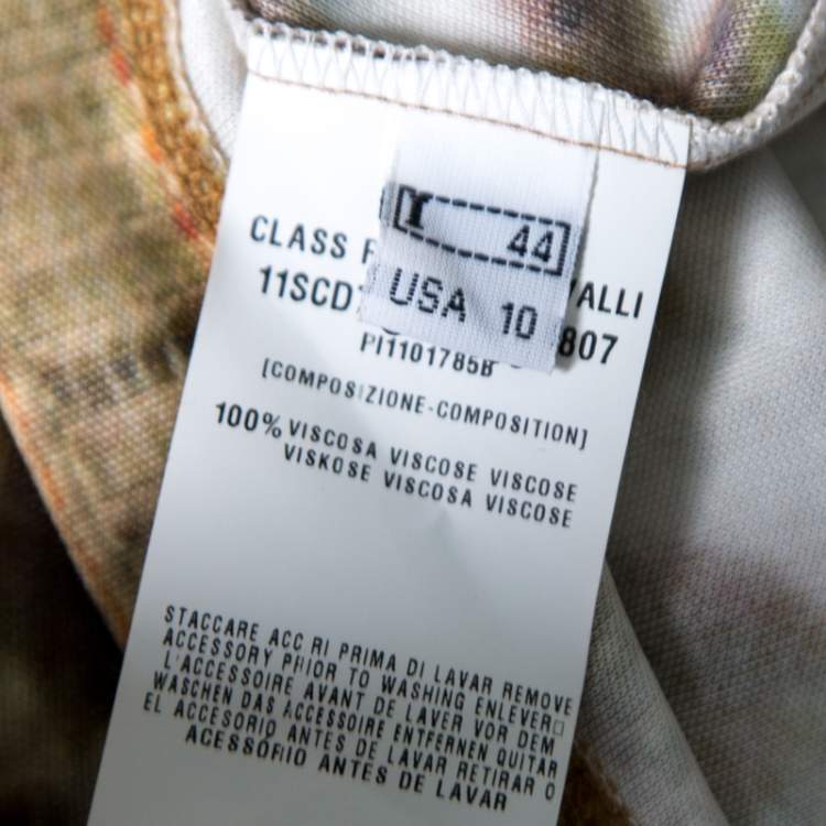 Pre Owned Class by Roberto Cavalli Multicolor Animal Printed Snake Buckle Detail Cutout Back Dress M