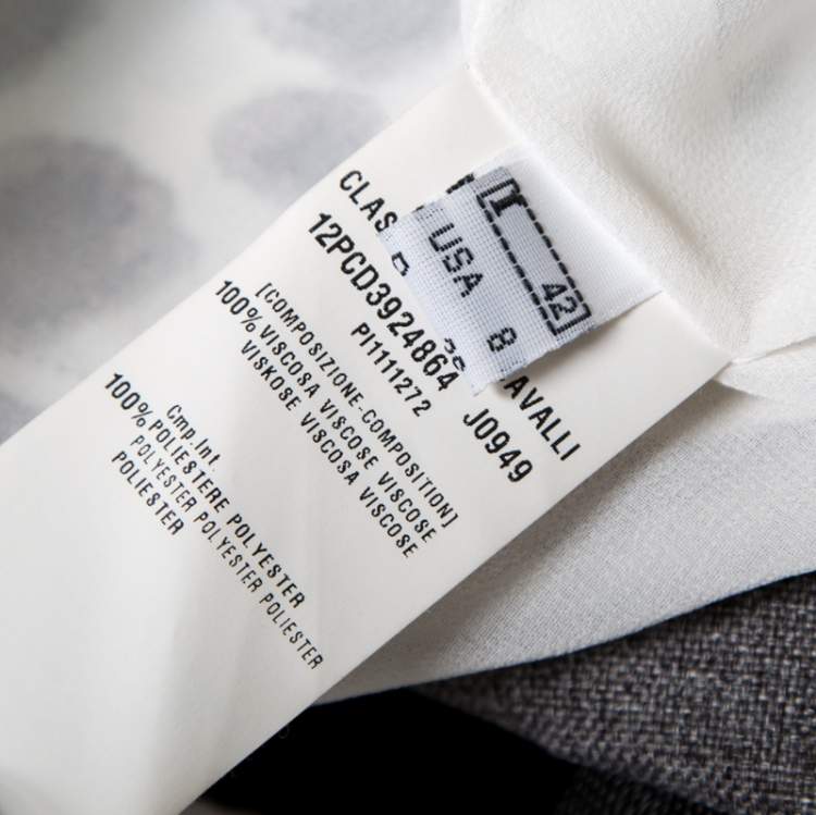 Pre Owned Class by Roberto Cavalli White Leopard Printed Knit Long Sleeve Wrap Dress M