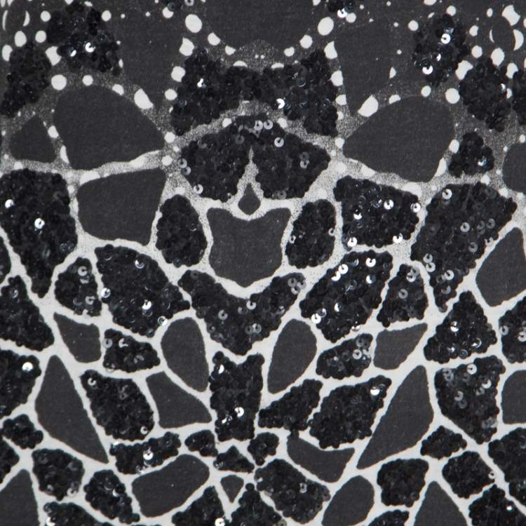 Pre Owned Cavalli Class Monochrome Dotted Sequined T-Shirt S