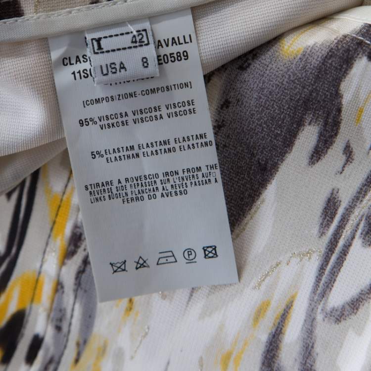 Pre Owned Class by Roberto Cavalli Multicolor Batik Printed Jersey Pleated Skirt M 
