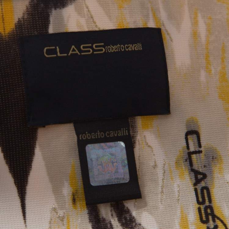 Pre Owned Class by Roberto Cavalli Multicolor Batik Printed Jersey Pleated Skirt M 