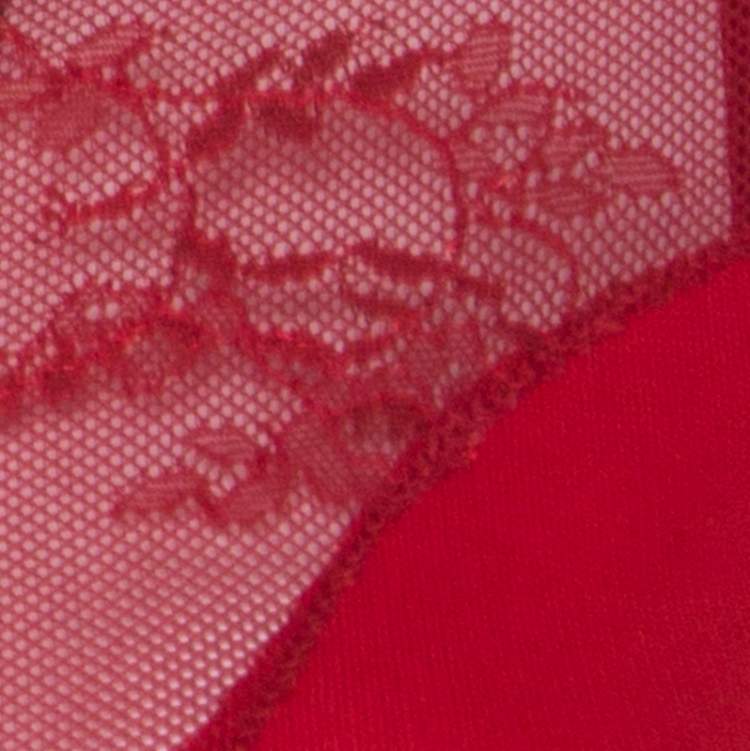 Pre Owned Class By Roberto Cavalli Red Lace Insert Detail Sleeveless Dress M