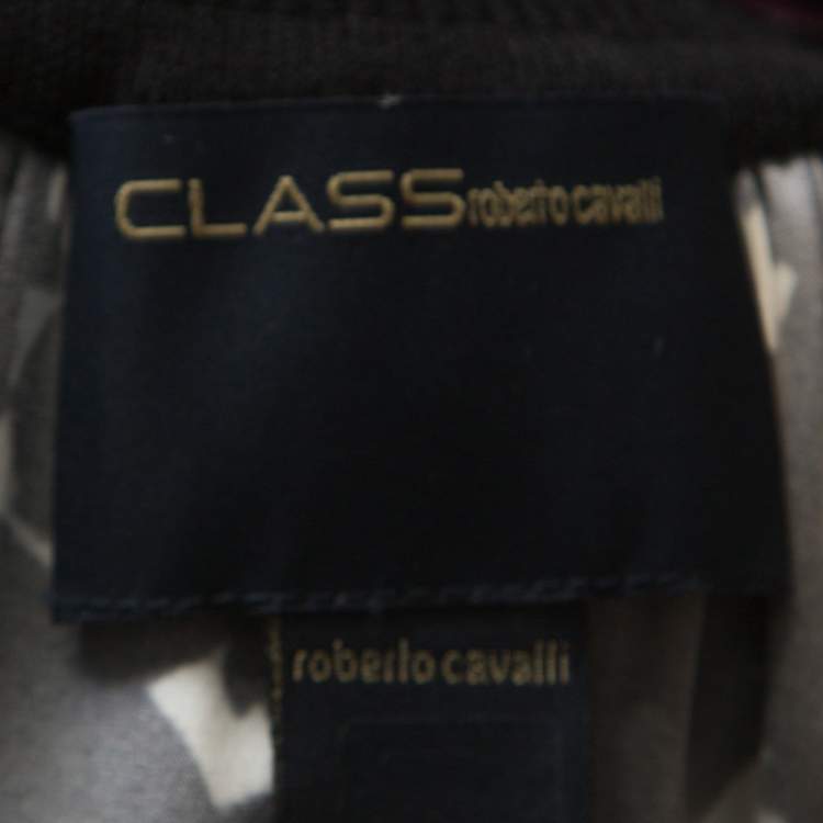 مملوكة مسبقًا Class By Roberto Cavalli Multicolor Printed Bodice Knit Detail Sheath Dress M