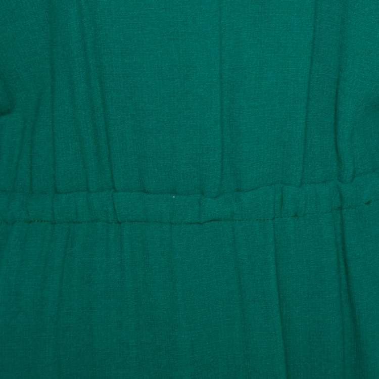 Pre Owned Class by Roberto Cavalli Green Crepe Kaftan Sleeve Maxi Dress L