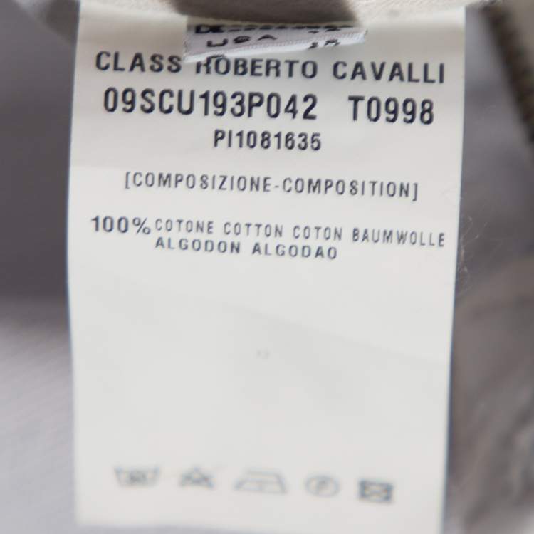 Pre Owned Class by Roberto Cavalli Pale Lilac Denim Biker Jeans L