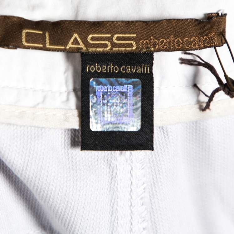 Pre Owned Class by Roberto Cavalli Pale Lilac Denim Biker Jeans L