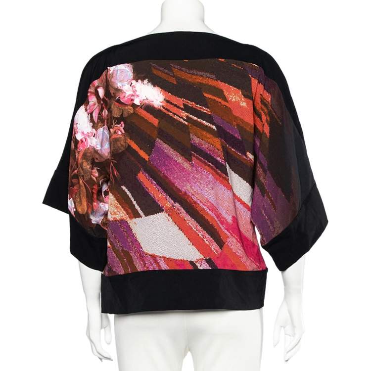 Pre Owned Class by Roberto Cavalli Multicolored Printed Crepe Blouse M
