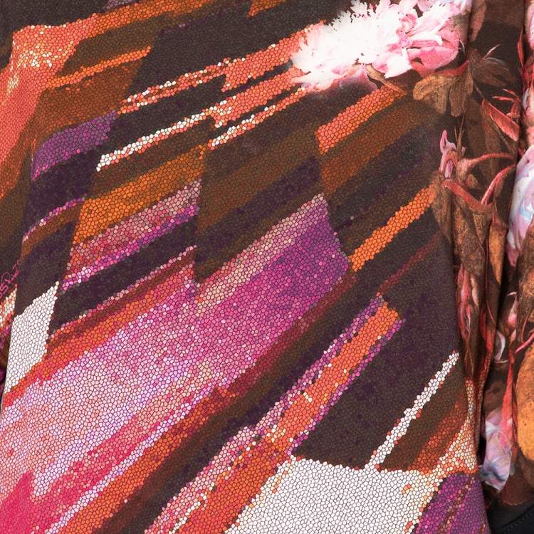 Pre Owned Class by Roberto Cavalli Multicolored Printed Crepe Blouse M