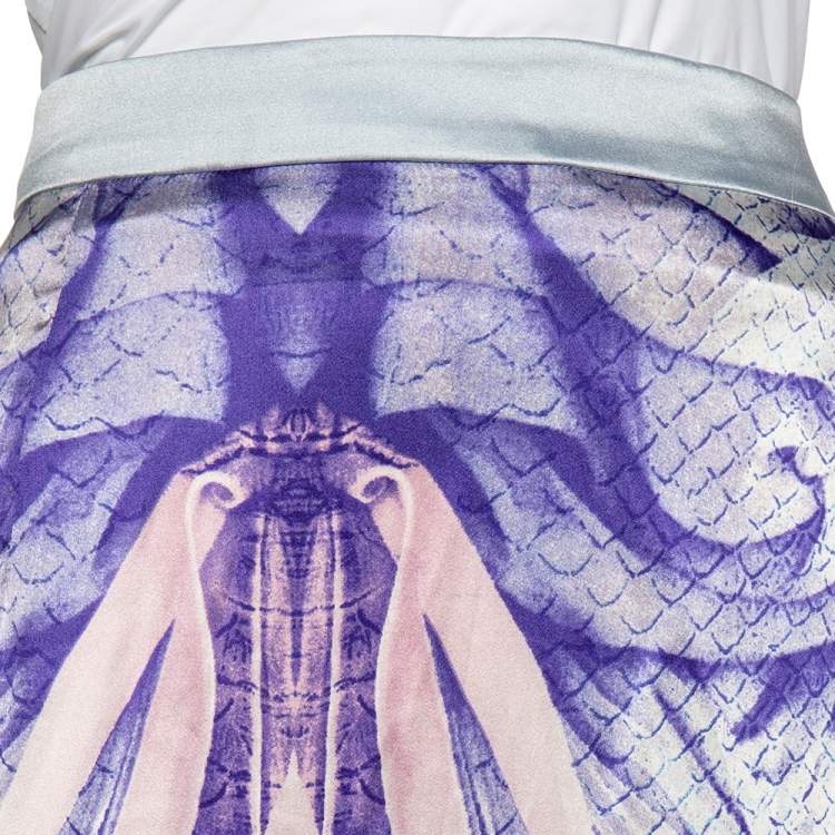 Pre Owned Class by Roberto Cavalli Multicolor Stretch Silk Maxi Skirt XL