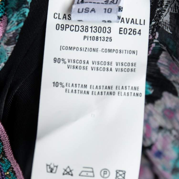 Pre Owned Class by Roberto Cavalli Black Jersey Contrast Paneled Top M