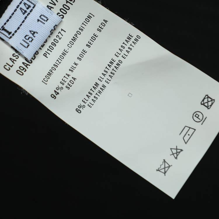 Pre Owned Class by Roberto Cavalli Black Silk Satin Button Front Top M