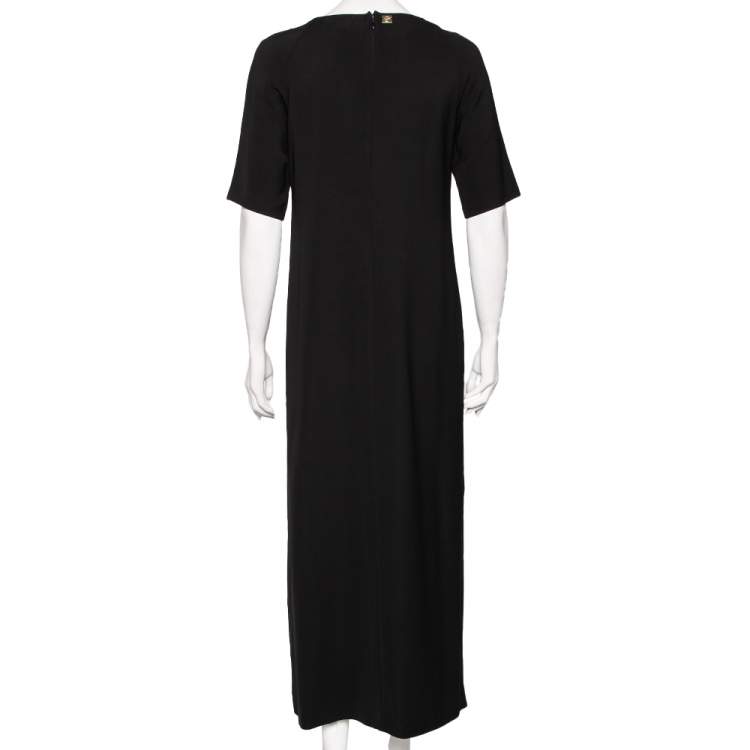 Pre Owned Class by Roberto Cavalli Black Crepe Cut-Out Detailed Side Slit Dress M