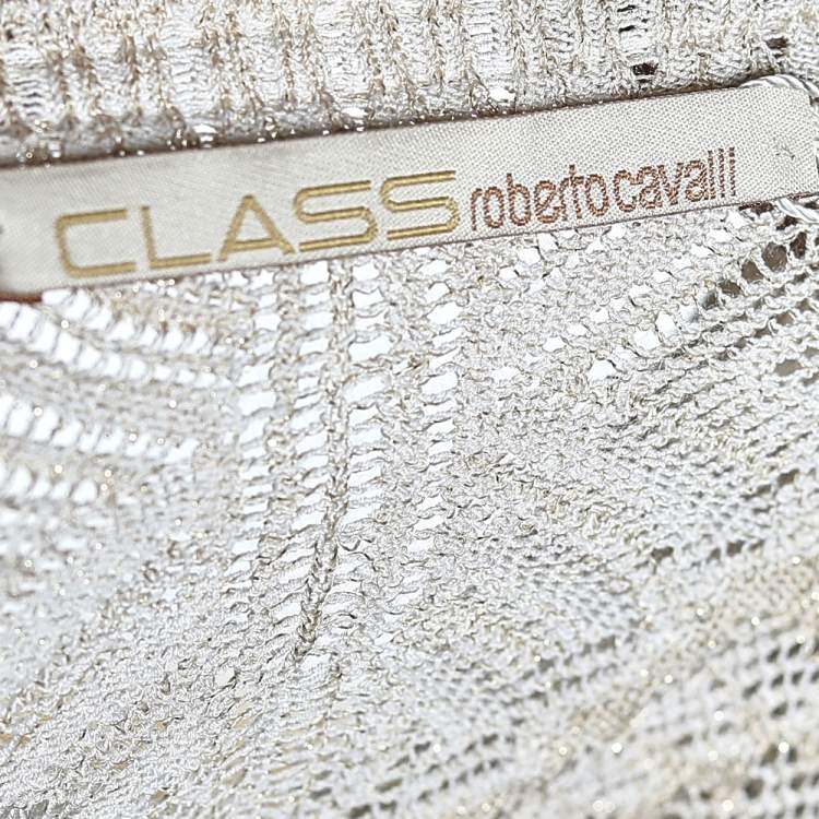 Pre Owned Class by Roberto Cavalli Cream Knit Blend Cardigan M