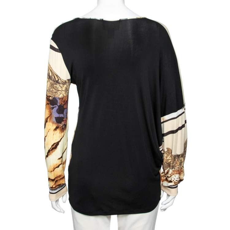 Pre Owned Class by Roberto Cavalli Multicolor Printed Jersey Top M