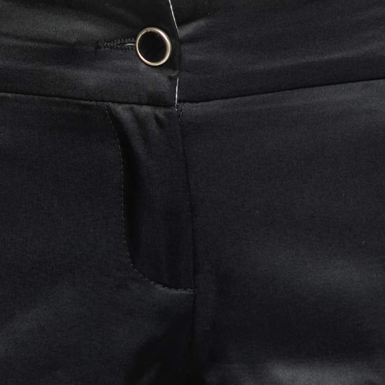 Pre Owned Class by Roberto Cavalli Black Stretch Satin Tapered Pants M