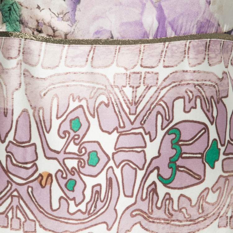 Pre Owned Class by Roberto Cavalli Multicolor Floral Printed Satin Dresses S