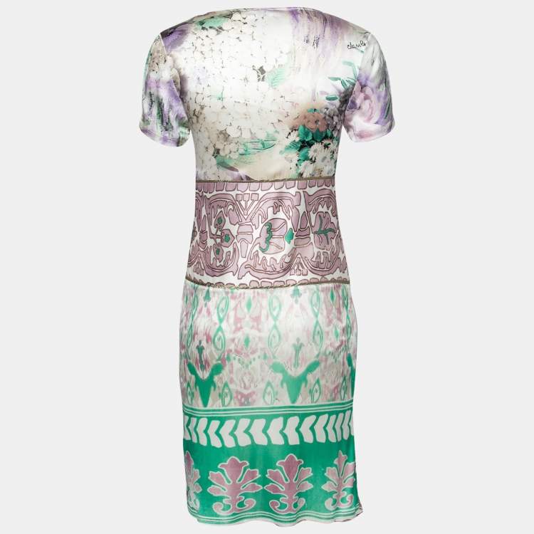 Pre Owned Class by Roberto Cavalli Multicolor Floral Printed Satin Dresses S
