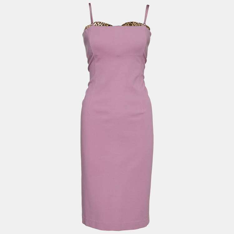 Pre Owned Class by Roberto Cavalli Pink Jersey Knee Length Dress L