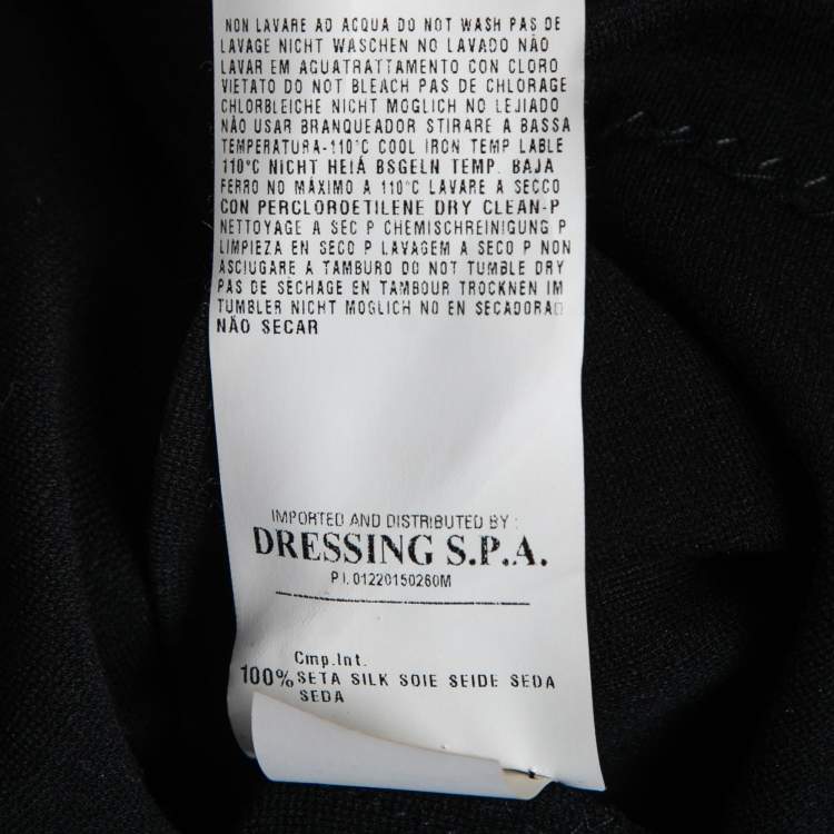 Pre Owned Class by Roberto Cavalli Black Printed Chiffon Halterneck Midi Dress M
