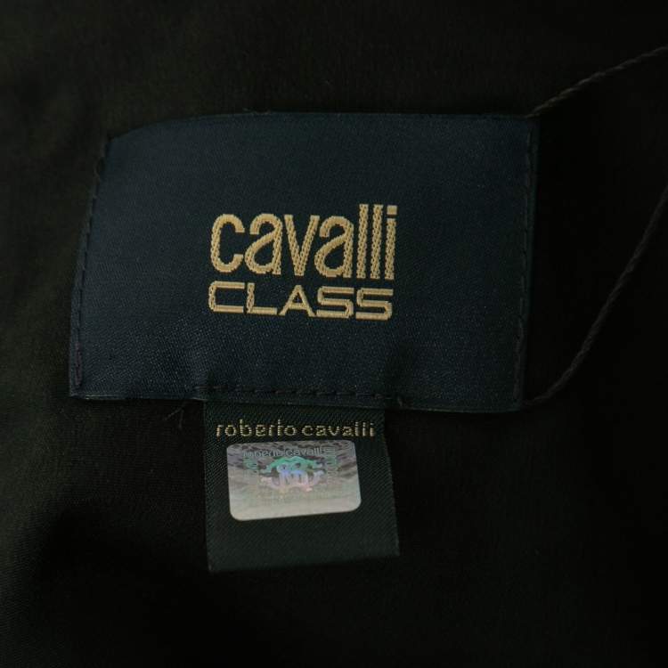 مملوكة مسبقًا Cavalli Class Black Lace Layered Peplum Blouse M