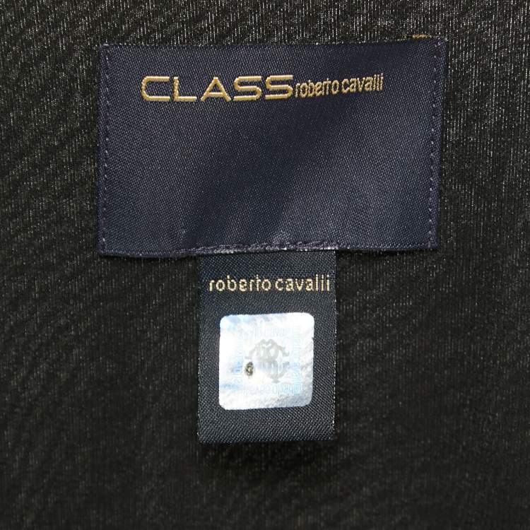 Pre Owned Class by Roberto Cavalli Black Jersey Ruched Top M