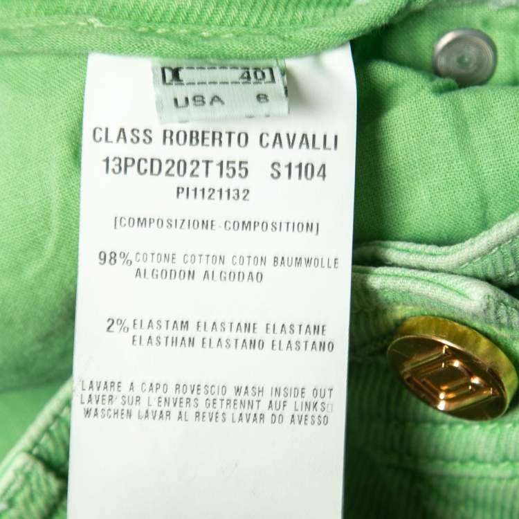 Pre Owned Class by Roberto Lime Green Denim Skinny Jeans S Waist 26"