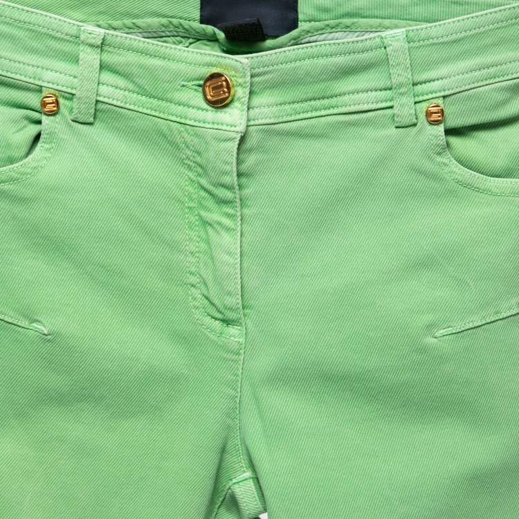 Pre Owned Class by Roberto Lime Green Denim Skinny Jeans S Waist 26"