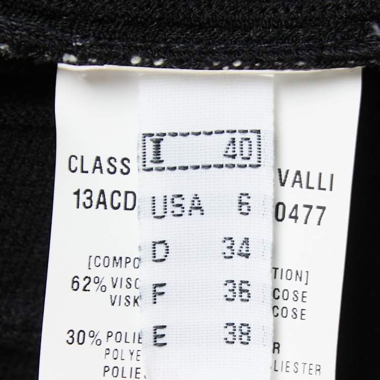 Pre Owned Class by Roberto Cavalli Black Printed Satin & Knit Flared Short Dress S
