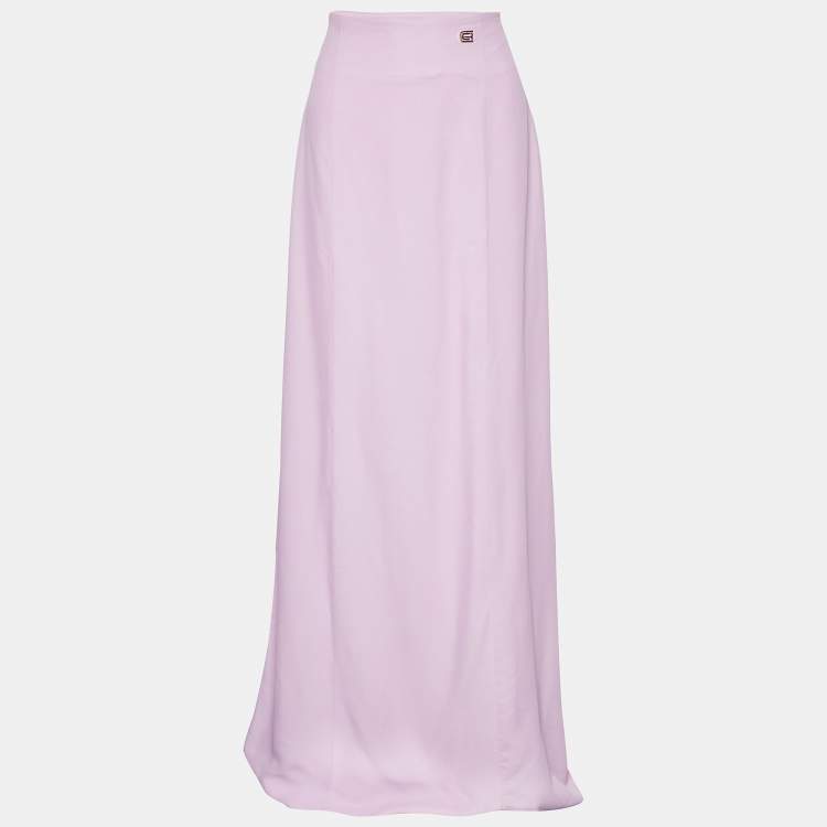 Pre Owned Class by Roberto Cavalli Pink Crepe Maxi Skirt L