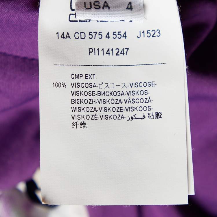 Pre Owned Cavalli Class Purple Floral Printed Jersey Draped Mini Dress S