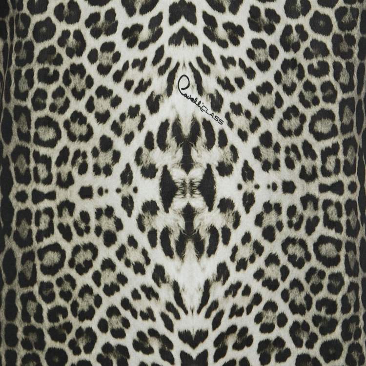 Pre Owned Class by Roberto Cavalli Black Animal Print Synthetic Sleeveless Shift Dress M